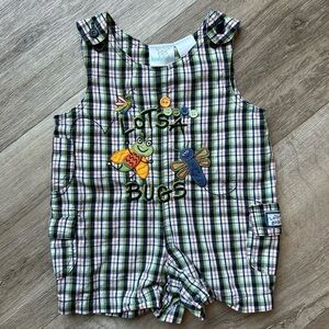 Vintage Koala Baby Romper with Bug Embroidery